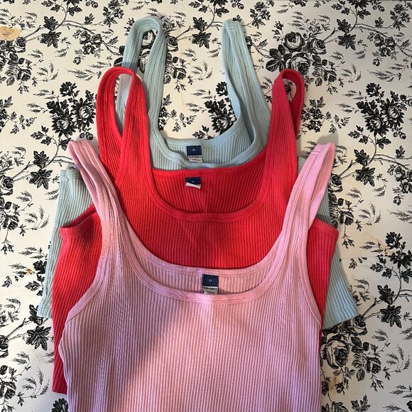 OLD NAVY  Rib-Knit Cropped Tank Top | Bundle of THREE Size XL - Picture 1 of 5
